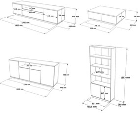 Mobilier living Freddie 19 (Pin atlantic + Alb). 1073056