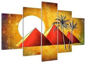Tablou cu piramidele egiptene pictate (150x105 cm)
