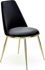 Scaun K460, negru/auriu, stofa catifelata, 49x54x84 cm