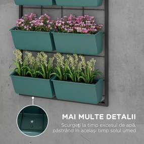 Outsunny Jardiniera de perete pe 3 nivele cu 6 ghivece pentru int | Aosom Romania