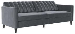 Canapea gri cu tapițerie din catifea 207 cm Celine – Støraa