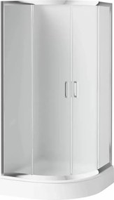 Cabina de dus semirotunda Deante Funkia cu usi culisante 80x80cm finisaj crom lucios