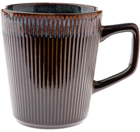 Set de 6 căni ceramice Rustik 410 ml, maro închis