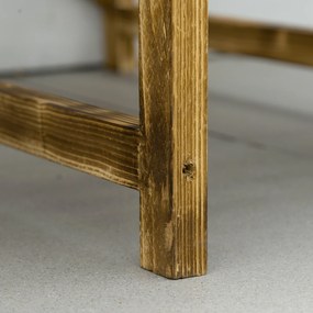 Outsunny suport de flori pliabil cu 3 etaje, din lemn natural, 78 cm, pentru interior și exterior | Aosom Romania