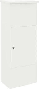 vidaXL Cutie pentru colet cu depozitare Alb 44,5 x 29 x 110,5 cm Oțel