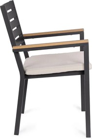 Scaun de grădină gri antracit din metal Henna – Bizzotto