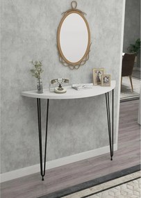 Consola  oval alb-negru,seria A-630, homs,80x18x85 cm ,40047