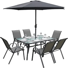 Masă dining, sticlă securizată/oţel, 150x90 cm, PASTER