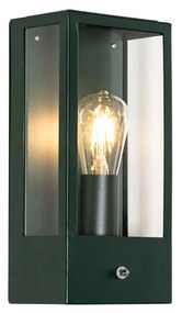 Aplică de perete exterioară verde închis cu senzor de amurg IP44 - Rotterdam