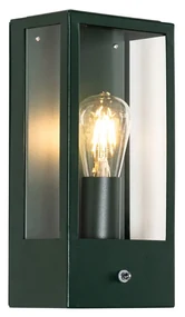 Aplică de perete exterioară verde închis cu senzor de amurg IP44 - Rotterdam