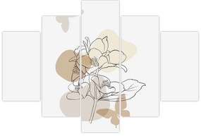 Tablou - Flori bej cu fluture N⁰1 (150x105 cm)