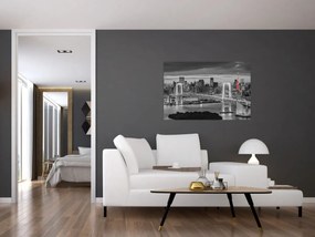 Tablou - Oraș mare cu un turn roșu (90x60 cm)