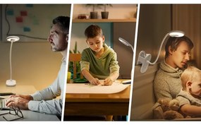 Lampă LED reîncărcabilă dimabilă de masă cu clemă Aigostar LED/2,5W/5V 1200mAh alb