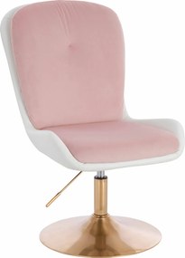 HR690N Scaun Velvet&amp;soft Piele Pu Roz Pudră/Alb Bază Aurie