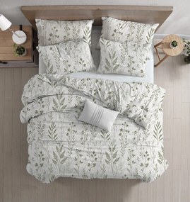 Lenjerie pentru patut din bumbac Renforce LEAFORA albă Dimensiune lenjerie de pat: 45 x 65 cm | 90 x 140 cm