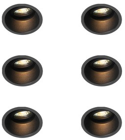 Set de 6 spoturi încastrate moderne negre reglabile - Alloy