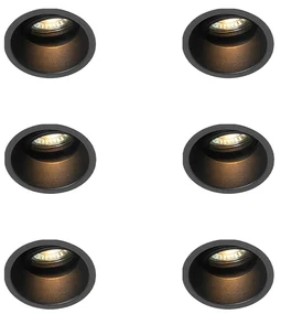 Set de 6 spoturi încastrate moderne negre reglabile - Alloy