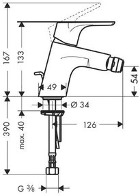 Baterie bideu Hansgrohe Focus E2, crom - 31920000