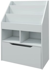 HOMCOM Raft pentru copii cu sertar, bibliotecă cu rafturi, 60 x 29,9 x 90 cm, Gri | Aosom Romania