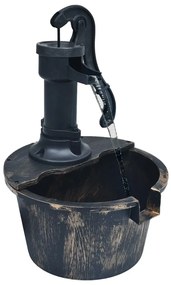 vidaXL Fântână de apă de grădină cu butoi, cu pompă