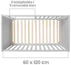 Pătuț gri/taupe 60x120 cm Hamburg – Roba