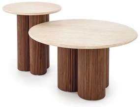 Măsuță de cafea Donovan, piatră / nuc