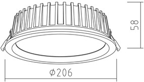 Corp de iluminat LED încastrat RONDO LED/12W/230V 4000K d. 20 cm lemn masiv stejar APLED