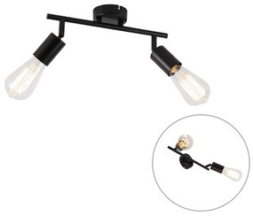 Spotlight modern negru cu 2 lumini reglabile - Facil