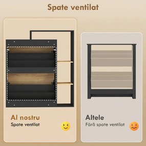 HOMCOM dulap slim pantofi, dulap economisire spațiu, pantofar slim, dulap rabatabil pantofi, pantofar economisire spațiu | Aosom Romania