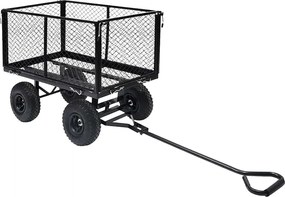 vidaXL Cărucior manual de grădină, negru, 350 kg