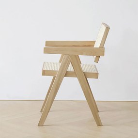 Scaun de bucatarie aspect lemn cu cotiera in stil japandi - 1 buc. Deprimo 77133316638 by Deprimo