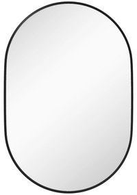 HOMCOM Oglindă pentru Baie cu Ramă din Aluminiu, 40x70 cm, Negru | Aosom Romania