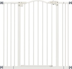 PawHut Poartă Extensibilă pentru Câini fără Șuruburi, Poartă de Siguranță Reglabilă, 94-100x94 cm, Alb | Aosom Romania