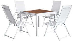 Set mobilier de grădină Numeral (alb + stejar) (pentru 4 persoane). 1116423