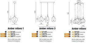 Pendul modern AMBER MILANO 1 clar ZZ AZ3074