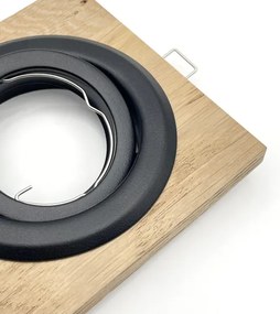 Spot încastrat TOBBY 1xGU10/20W/230V 11,5x11,5 cm stejar/negru