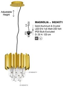 Lustra/Pendul design elegant MAGNOLIA auriu