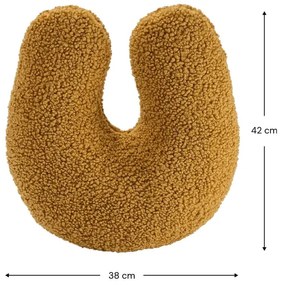 Pernă decorativă pentru copii maro cu tapițerie din țesătură bouclé U – Wigiwama