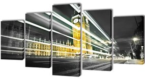 Set tablouri de panza, model Big Ben Londra, 200 x 100 cm 200 x 100 cm, Big Ben
