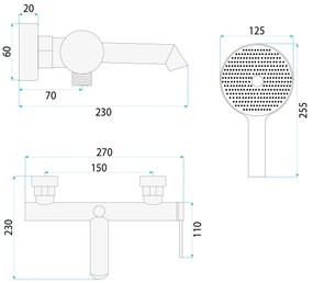 Baterie pentru cada Rea Foss Nickel Brush
