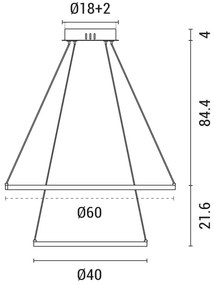 Lustră LED pe cablu LED/37W/230V 3000K negru