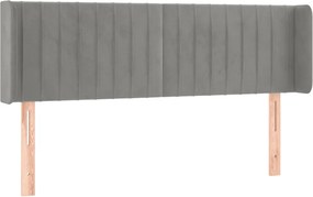 vidaXL Tăblie de pat cu aripioare gri deschis 147x16x78/88 cm catifea