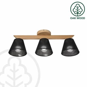 Lustră aplicată Brilagi ANTHONY 3xE14/40W/230V stejar/negru