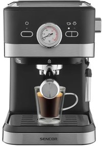 Espressor Sencor 1050W/230V negru/crom mat