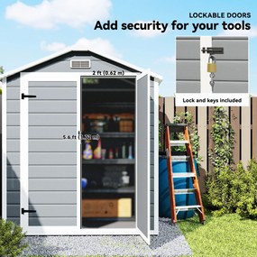 Outsunny Magazie Metalica pentru Gradina Gri Spatiu Depozitare Exterior | Aosom Romania