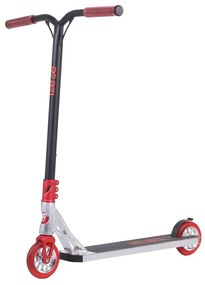 Trotineta Freestyle NOVOKIDS™ Rebel Stunter PRO, Maner 67 cm latime, Max 100 kg, Frana picior, Cadru si roti aluminiu, Diametru roata 120 mm, Rosu