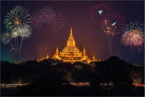 Tablou cu artificii în Asia (90x60 cm)