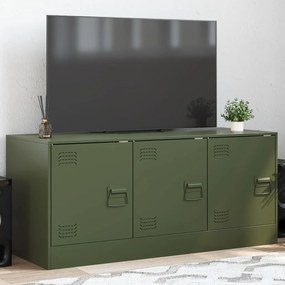 841647 vidaXL Comodă TV, verde măsliniu, 99x39x44 cm, oțel