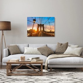 Tablou pe sticlă - Podul Brooklyn, Manhattan, New York (70x50 cm)