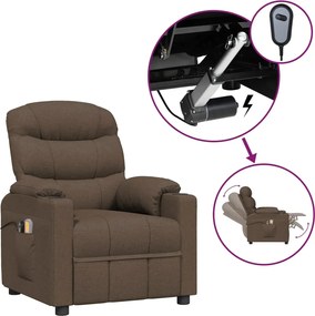 vidaXL Fotoliu de masaj electric, maro, material textil